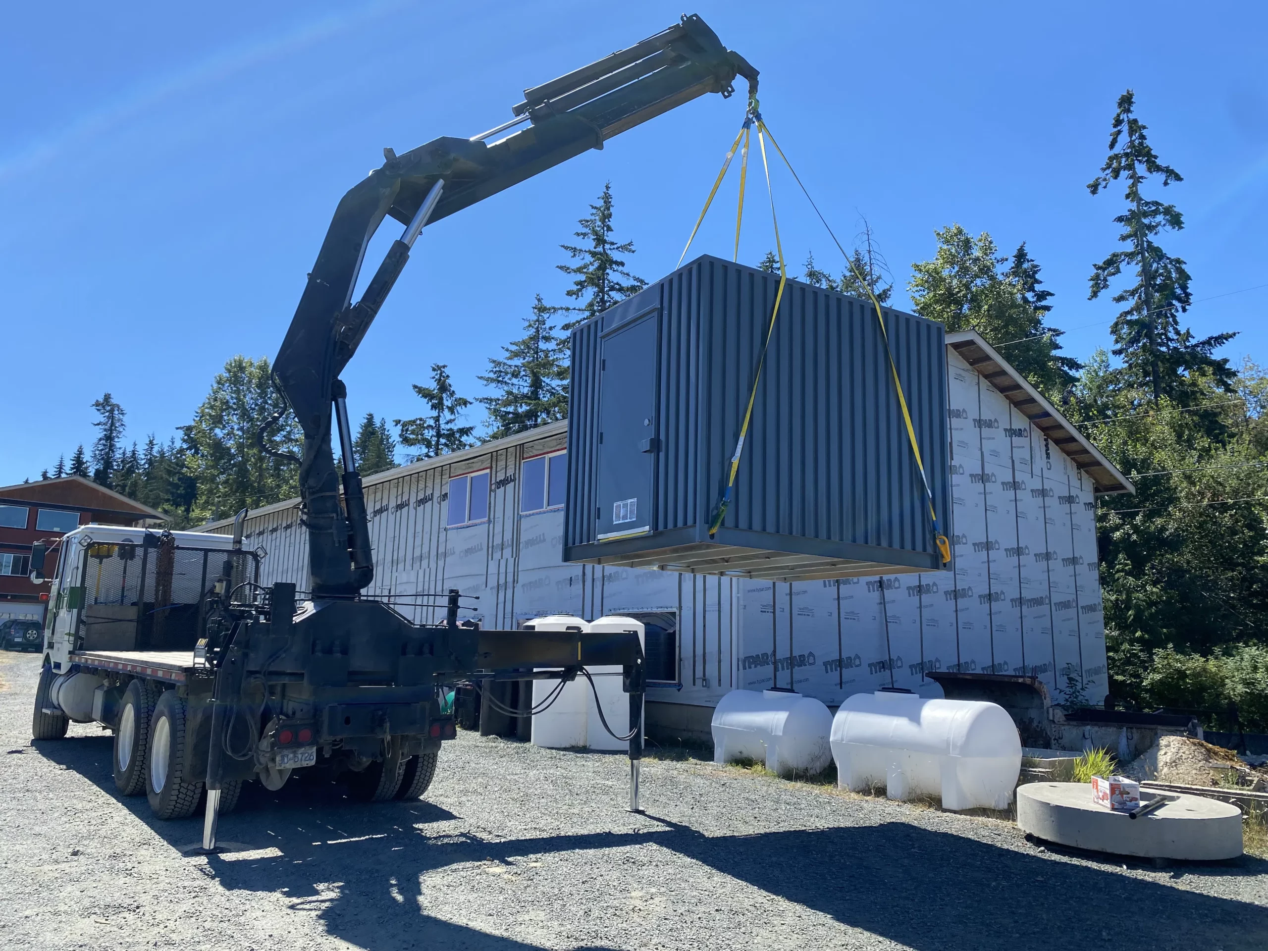 A modular pump water facility we designed and installed on Vancouver Island