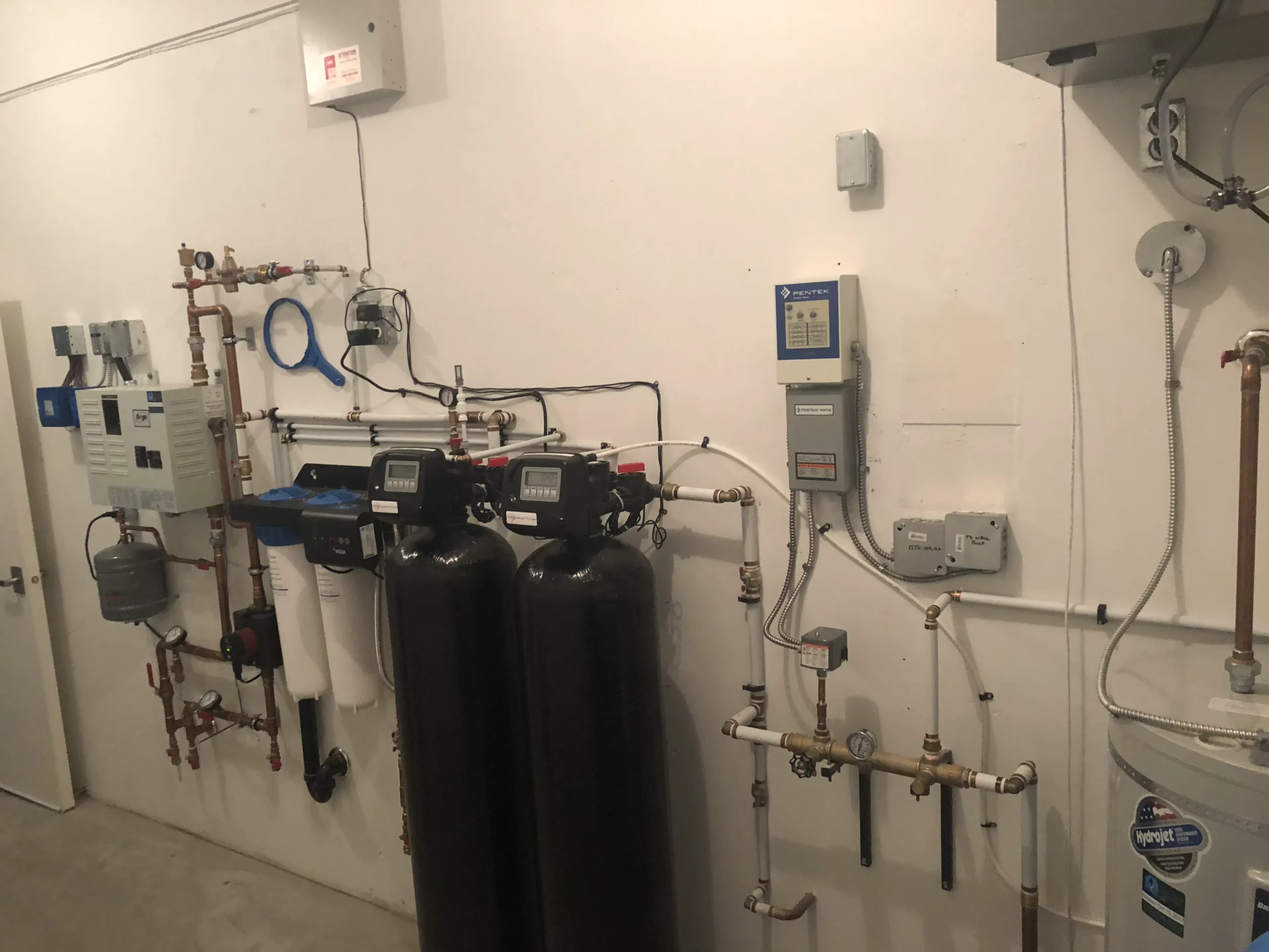 Example of a water purification system we installed using salt-free water conditioning