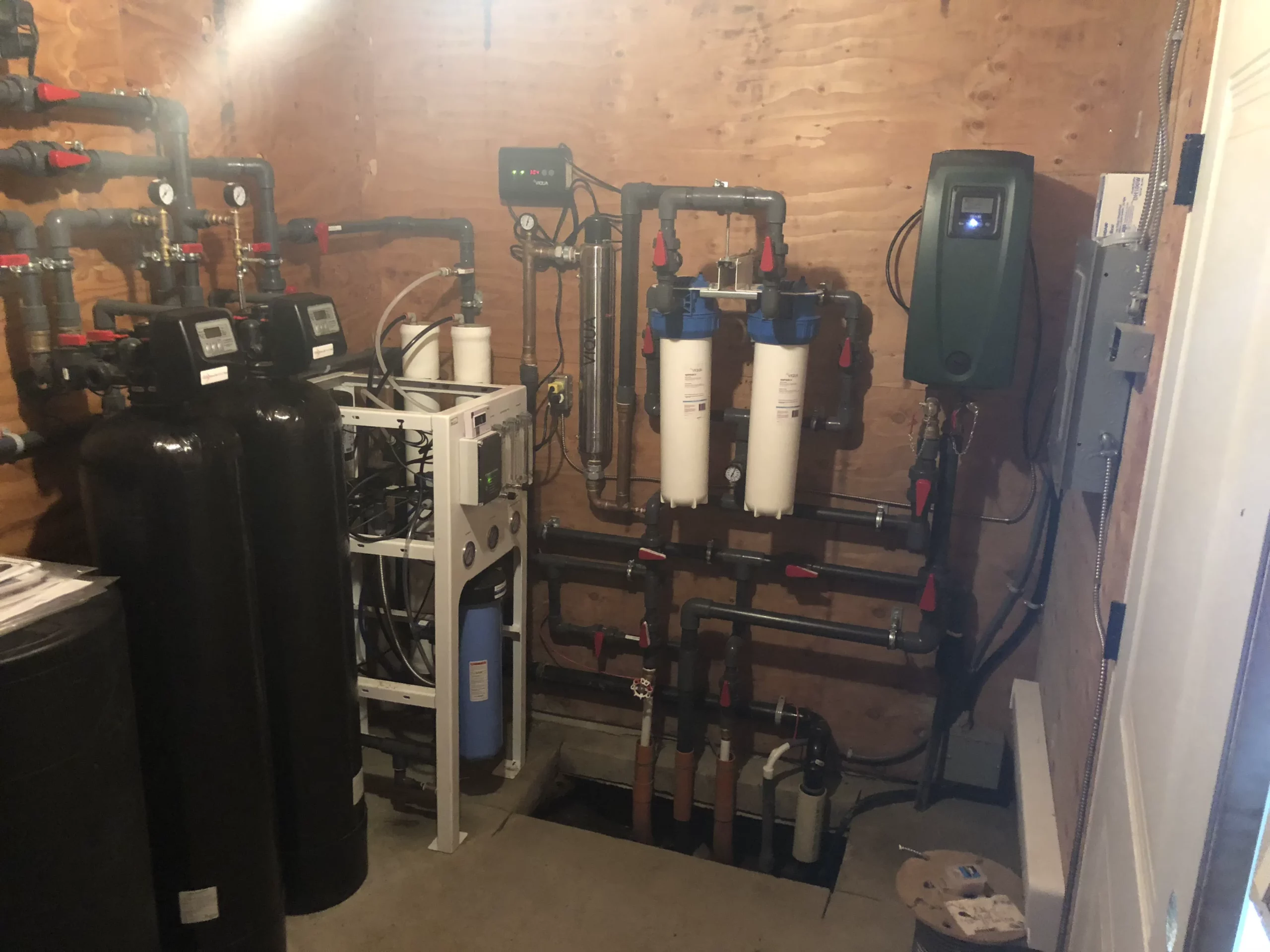 Example of a water purification system we installed using salt-free water conditioning