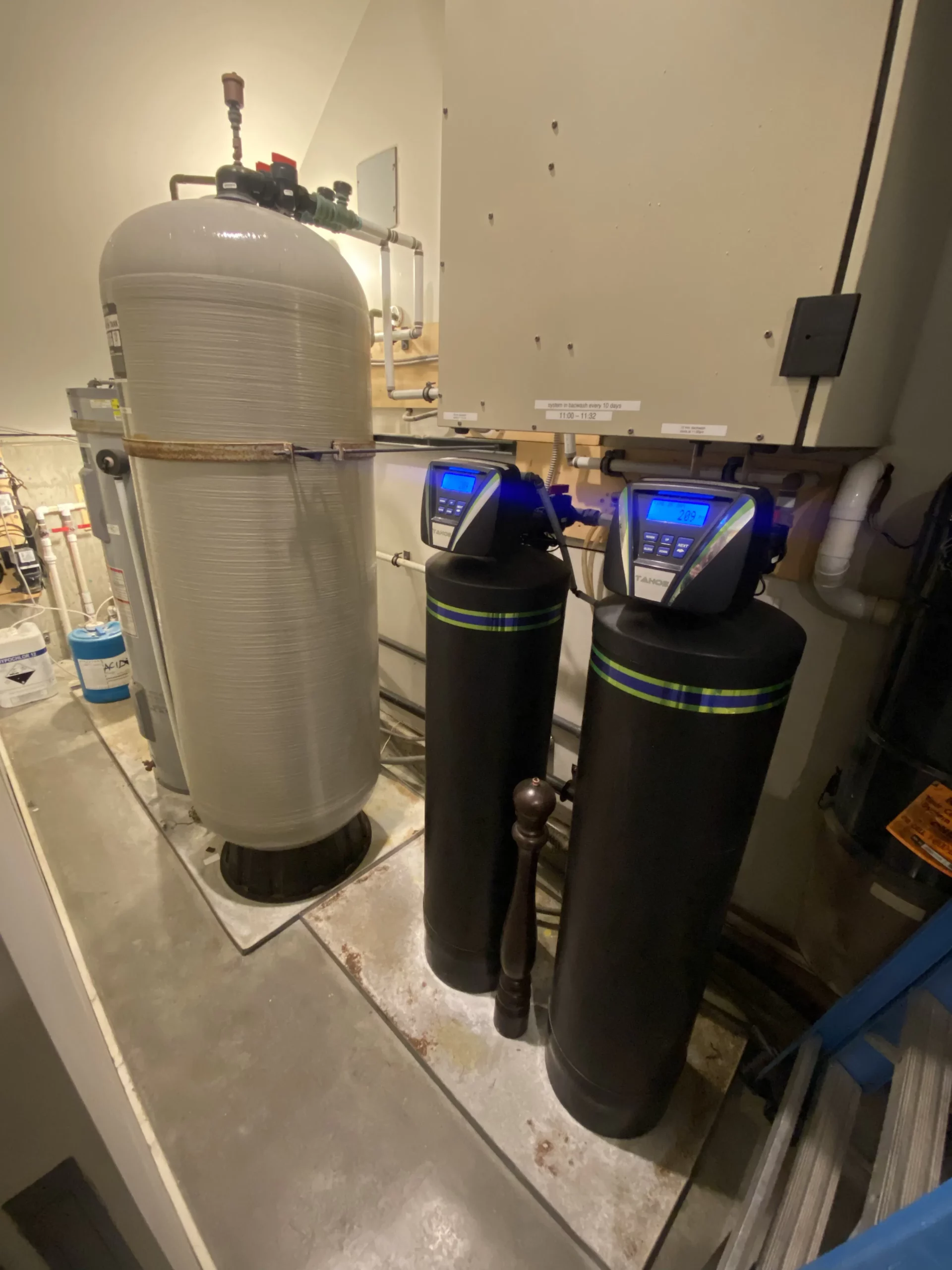 A water system we installed on Vancouver Island to reduce hard water.