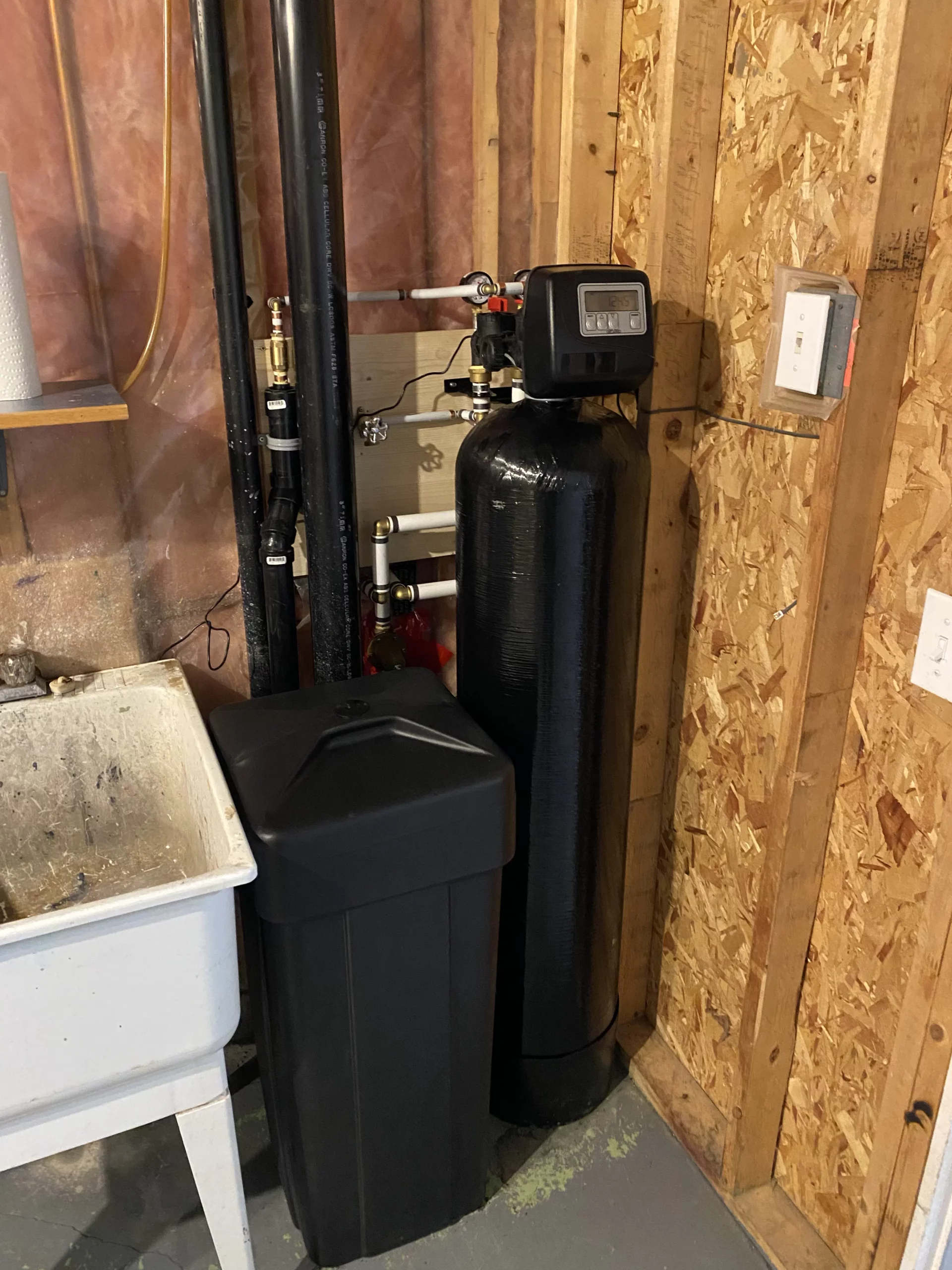 A water system we installed on Vancouver Island to reduce hard water.